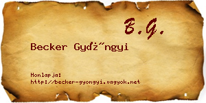 Becker Gyöngyi névjegykártya