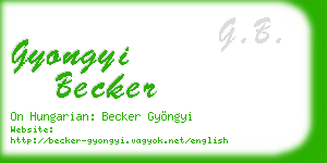 gyongyi becker business card