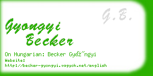 gyongyi becker business card